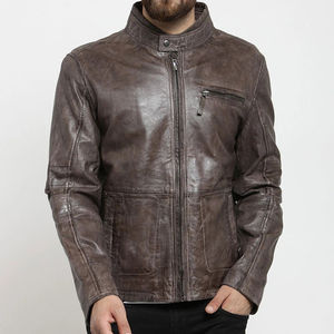 Veste en cuir de vachette résistante à l'eau de qualité supérieure pour hommes, impression personnalisée, vestes en cuir de style streetwear, service OEM - Product Image 1