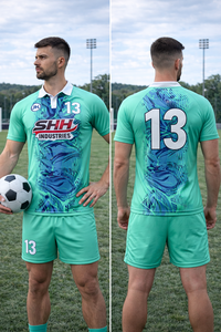 เสื้อยืดออกกำลังกาย SHH 2026 แบบสั่งทำพิเศษ สวมใส่สบาย ระบายอากาศได้ดี พิมพ์ลายด้วยเทคนิค Heat-Transfer แขนสั้น สำหรับฟุตบอลและคริกเก็ต - Product Image 5