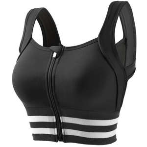 Soutien-gorge de sport sans fil push-up pour yoga, grande taille |   Gilet de fitness antichoc avec fermeture éclair - Product Image 2