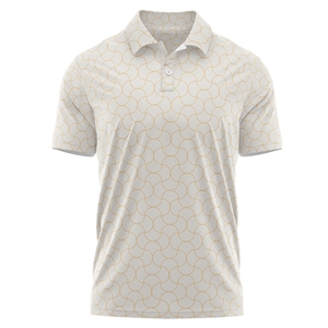 Chemise de golf pour homme à séchage rapide, protection UV, imprimé hawaïen, manches courtes, tissu tricoté, polyester, élasthanne - Product Image 5
