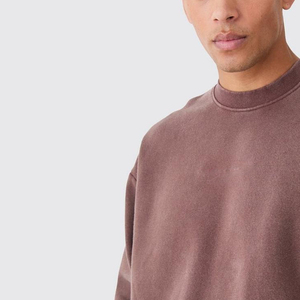 Sudadera de punto para hombre, corte regular, color liso, lavado ácido, estilo casual, ecológica, transpirable, de secado rápido, de algodón, estilo urbano - Product Image 2