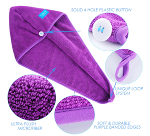 Serviette de bain en coton, turban tricoté, hypoallergénique, écologique, jetable, séchage rapide, couleur unie rose bleu pour femmes, usage domestique - Product Image 6