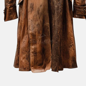 Manteau en cuir de haute qualité avec design long, intérieur doux, fermeture sécurisée et poches pratiques - Product Image 6