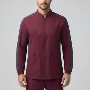 Medical Nursing <b>Scrub</b> Jacket Knitted Zip Closure Warm Layer Custom Logo OEM Hospital Use High Quality Men's <b>Clothing</b> - Product Image 1