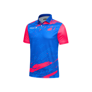 Polo de sport unisexe personnalisé, sans coutures, respirant, extensible dans quatre directions, séchage rapide, anti-transpiration, en Spandex/Polyester, col ras du cou - Product Image 5