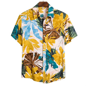 Camisa Hawaiana Personalizada Unisex de Manga Corta, Tela de Lona, Corte Regular, Impresión de Logotipo Personalizado, Ecológica, de Secado Rápido para Hombre - Product Image 3