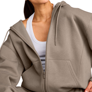 Women Casual Zip Up Hoodie Long Sleeve Sweatshirt Hooded Jacket Soft Fleece Activewear Streetwear Custom <b>Clothing</b> Wholesale - Product Image 6