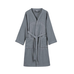 Peignoir Classique de Qualité pour Homme en Tissu Éponge Hiver, Coton Doux, Manches Longues, Poches, Respirant, Confort Décontracté, Usage Quotidien à la Maison - Product Image 2