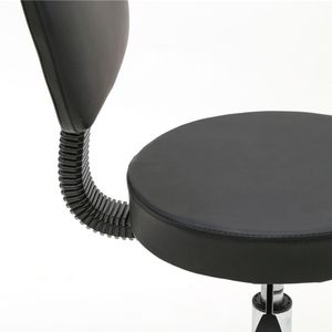 Sgabello da Salone Regolabile di Forma Rotonda con Schienale, Arredamento per Salone Nero - Product Image 6