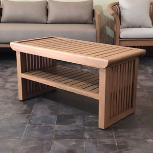 SVLK Certified Durable <b>Solid</b> Teak <b>Wood</b> Slatted Rectangular Coffee Table Luxury Resort Balcony Outdoor Furniture Indonesia - Product Image 2