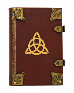 Hard Cover Leather Journal with Antique Brass Embellishments, Metal Clasp <b>Lock</b>, Handmade Paper Vintage <b>Diary</b> Notebook - Product Image 1
