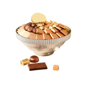 Tazón para Servir Chocolate Plateado Elegante en Oferta, con Detalles Florales Dorados, Ideal para Exhibir Postres en Eventos y Ocasiones Festivas - Product Image 6