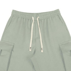 Pantalon cargo gris pour hommes, taille élastique, cordon de serrage, plusieurs poches, décontracté, respirant, pour le printemps - Product Image 3