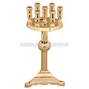 Candelabro de Latón Sólido de 7 Luces |   Candelabro Tradicional para Iglesia y Templo - DOUBLE VEE EXPORTS - Product Image 2