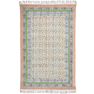 Tapis en coton faits à la main à motifs floraux, tissage plat traditionnel imprimé au bloc, pour la décoration intérieure de bars, salons et chambres - Product Image 6
