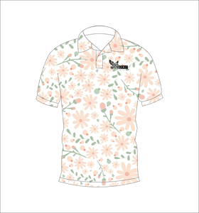 Polo pour homme à imprimé floral pastel personnalisé, manches courtes, décontracté, pour le golf - Product Image 1