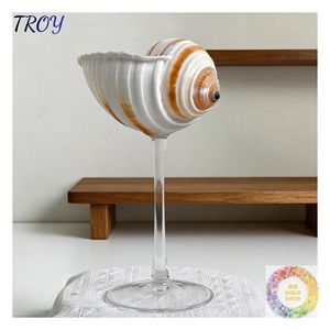 Verre à vin thème océan coquillage pour la décoration de table nuptiale, les séances photo de mariage sur la plage et les présentations élégantes pour célébrations - Product Image 4