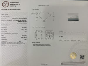 Diamants roses fantaisie cultivés en laboratoire CVD, taille Radiant, 1,39 ct/1,4 ct, pureté VVS, certifiés IGI, en vrac, pour la joaillerie - Vente en gros - Product Image 6