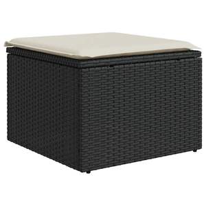 Divano da giardino in Rattan nero con elementi in acciaio verniciato a polvere e vetro temperato - Product Image 5