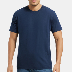 T-shirts formels pour hommes à manches courtes, col rond, séchage rapide, anti-boulochage, 230g, 100% coton tricoté uni, avec logo personnalisé - Product Image 1