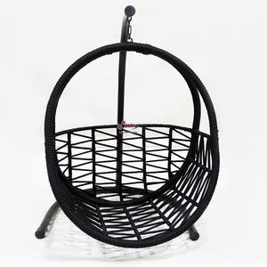 Columpio para mascotas de mimbre de plástico tejido de primera calidad con soporte resistente, tumbona ecológica para gatos y perros pequeños - Product Image 6