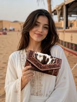 Nouveau Portefeuille Pochette en Cuir de Vachette Sculpté à la Main 2026 – Élégant et Polyvalent, Style Western pour Femme