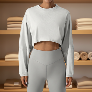 T-shirt de sport respirant à manches longues pour femme, coupe régulière, en Spandex/Nylon, idéal pour le yoga et la course à pied - Product Image 5