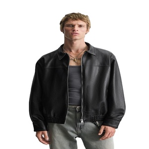 Blouson en cuir 2026 personnalisé de haute qualité, élégant et respirant pour homme, en toile et cuir de vache, col montant, à capuche - Product Image 1