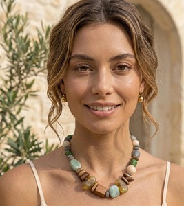 Collar de Resina Hecho a Mano con Cuentas Simuladas, Gargantilla de Moda para Mujer, Accesorio de Joyería - Product Image 2