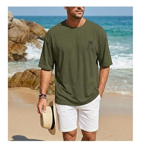 Nouveau design de t-shirt décontracté pour homme 100% coton, manches courtes, col rond, épaules tombantes, imprimé, grande taille, fabriqué au Bangladesh. - Product Image 2