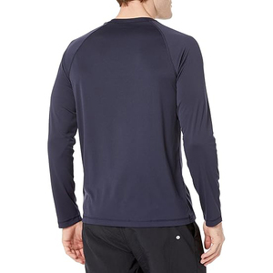 Haut de bain athlétique à manches longues Performance pour homme, bleu marine foncé, anti-UV UPF 50, séchage rapide - Product Image 2