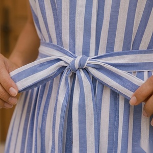 Halter Neck Striped Maxi Dress With Tiered Hem And <b>Tie</b> <b>Back</b> Boho Style Summer Casual Dress - Product Image 5