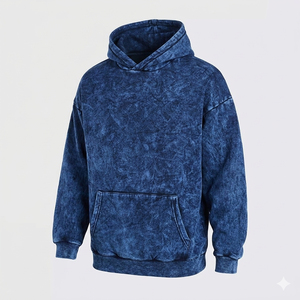 Sudadera con Capucha para Hombre, Lavado Ácido, Color Sólido, Premium, Tejido de Algodón 100%, Estilo Vintage, Costuras Resistentes, Ajuste Cómodo, Casual - Product Image 3