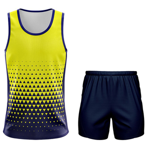 Custom Eco-Friendly Lightweight Sublimated Men's Track Field Uniform Set Sleeveless <b>Running</b> Singlet Shorts 100% Polyester - Product Image 1