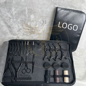 Kit d'outils professionnel pour extensions de cheveux en acier inoxydable de haute qualité, avec pinces micro-anneaux, logo personnalisable, service OEM - Product Image 4