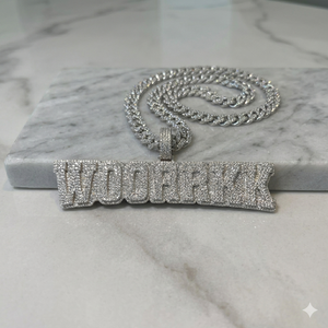 925 <b>Silver</b> Rhodium Plated Rapper's Custom Letter <b>Initial</b> Name Lab grown Diamond Iced Bling Hip hop Party Jewelry Big <b>Pendants</b> - Product Image 3