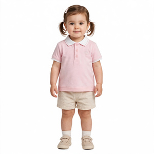 Polo à manches courtes pour filles, broderie papillon, col blanc, style preppy, exportation du Bangladesh - Product Image 5
