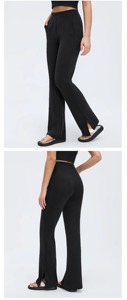 Pantalones de yoga de pierna ancha para mujer, diseño personalizado, de alta elasticidad, corte de bota, transpirables, leggings de gimnasio al por mayor - Product Image 2
