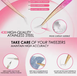 แหนบขนตาปลอมด้ามเงินสีดำกล่องสีชมพูแยกขนตาปลอมฉลากส่วนตัว - Product Image 4