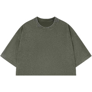 T-shirt long à manches courtes brodé col rond grande taille pour femme 100 % coton biologique toile respirant écologique décontracté - Product Image 2