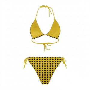 Conjunto de Bikini de Cintura Alta y Escote Pronunciado para Mujer, 100% Poliéster, Tela de 240g, Transpirable, Antibacterial, Reversible, con Relleno Extraíble - Product Image 2