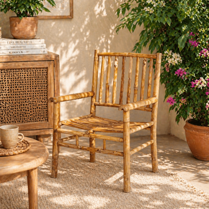 Wholesale Bamboo Armchair Natural Solid <b>Frame</b> Outdoor Indoor Patio Garden Furniture Handcrafted OEM ODM Made in Vietnam - Product Image 1