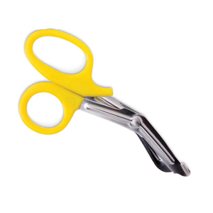 กรรไกรอเนกประสงค์สำหรับงานทันตกรรม ยี่ห้อ SureMed Instruments สำหรับพยาบาลและห้องปฏิบัติการทางการแพทย์ ด้ามจับสีเหลือง ทำจากสแตนเลส ใช้ตัดผ้าพันแผลและวัสดุอื่นๆ - Product Image 1