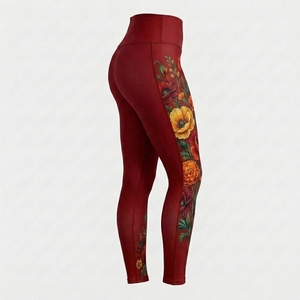 Leggings pour femmes, vêtements de sport personnalisés, conçus avec un tissu extensible flexible, une ceinture confortable et une construction lisse. - Product Image 6