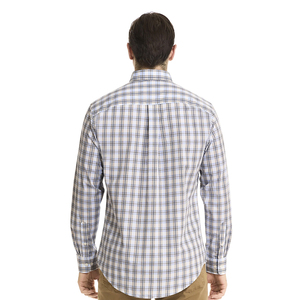 Chemise habillée à carreaux pour homme, manches longues, col boutonné, style décontracté chic, 100 % coton, infroissable, imprimé par transfert thermique, tissée, pour le printemps - Product Image 4