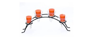 Candélabre en métal gaufré au design moderne, porte-bougie en cristal argenté, fait main, pour table, Noël, mariage, sur pied - Product Image 5