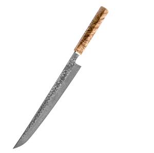 Couteau à sushi Kurosaki Yanagiba fait main, texture Damas et manche en bois massif, lame en acier, couteau professionnel japonais pour sashimi - Product Image 1