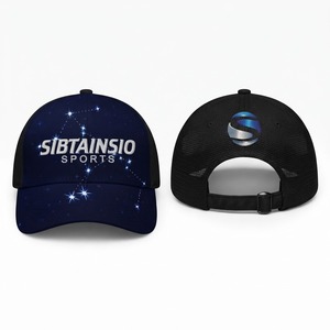 Gorra de Béisbol Snapback de Color Sólido, Estilo Hip Hop, con Gráficos Promocionales, Gorra Trucker Azul Marino con Estampado de Estrellas y Logotipo Bordado - Product Image 2
