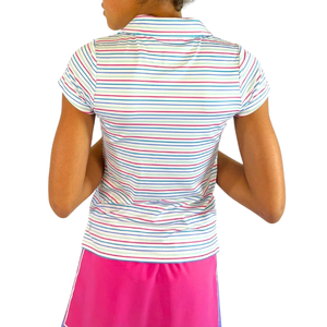 Camiseta Polo Informal para Niñas, Mezcla de Poliéster/Algodón, Bordada, Tejida, Protección Solar UPF 50+, Secado Rápido, Antibolitas, Transpirable - Product Image 3