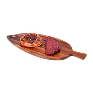 Bandeja de Servir en Forma de Hoja de Madera de Acacia de Alta Calidad para Comida, Carne, Pasta, Bocadillos, Bandeja Rústica para Servir, Vajilla al por Mayor - Product Image 1